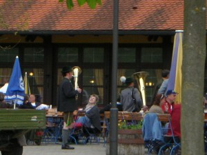 May Day at biergarten.JPG