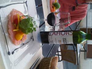 Saumon with sorbet at Au Rince Cochon.jpg